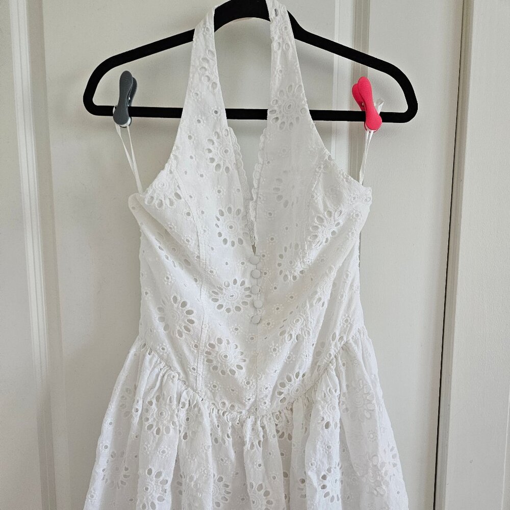 Cotton Embroidered Halter Dress